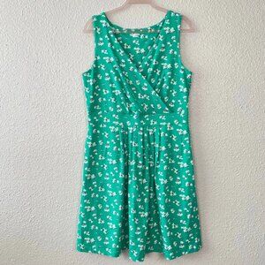 Lands’ End Women’s Green Floral Wrap Dress